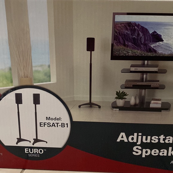 Sanus adjustable height speaker stands for surround sound - Picture 2 of 5